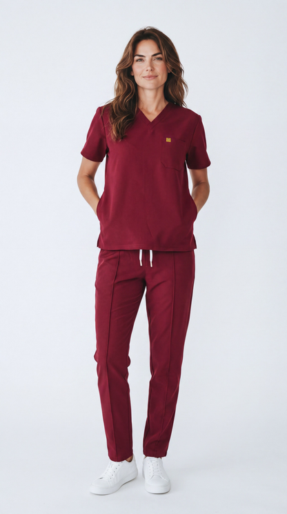 Pyjama de Bloc Femme 'Omni-Stretch'- Bordeaux