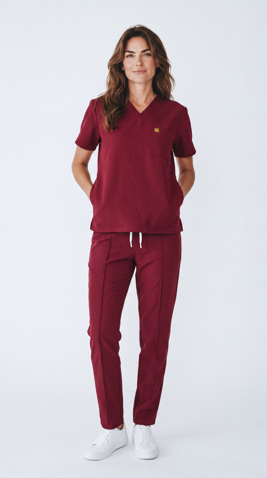 Pyjama de Bloc Femme 'Omni-Stretch'- Bordeaux
