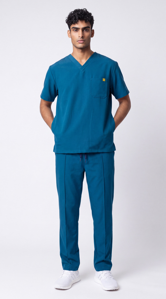 Pyjama de Bloc Homme 'Omni-Stretch'- Bleu Pétrole