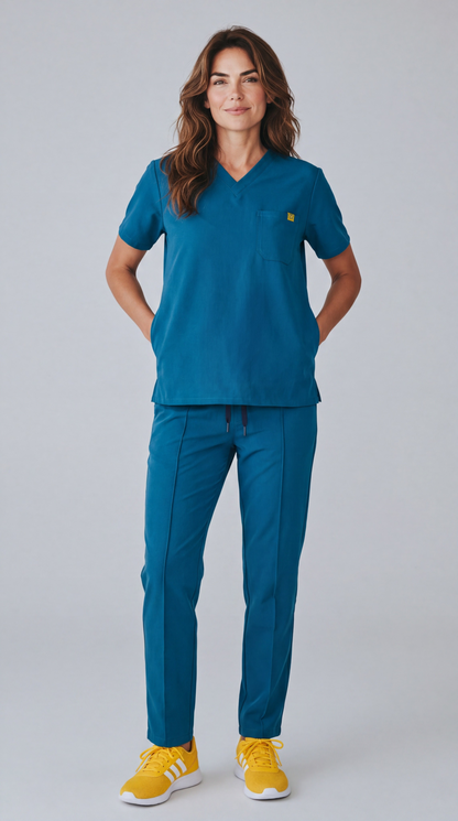 Pyjama de Bloc Femme 'Omni-Stretch'- Bleu Pétrole