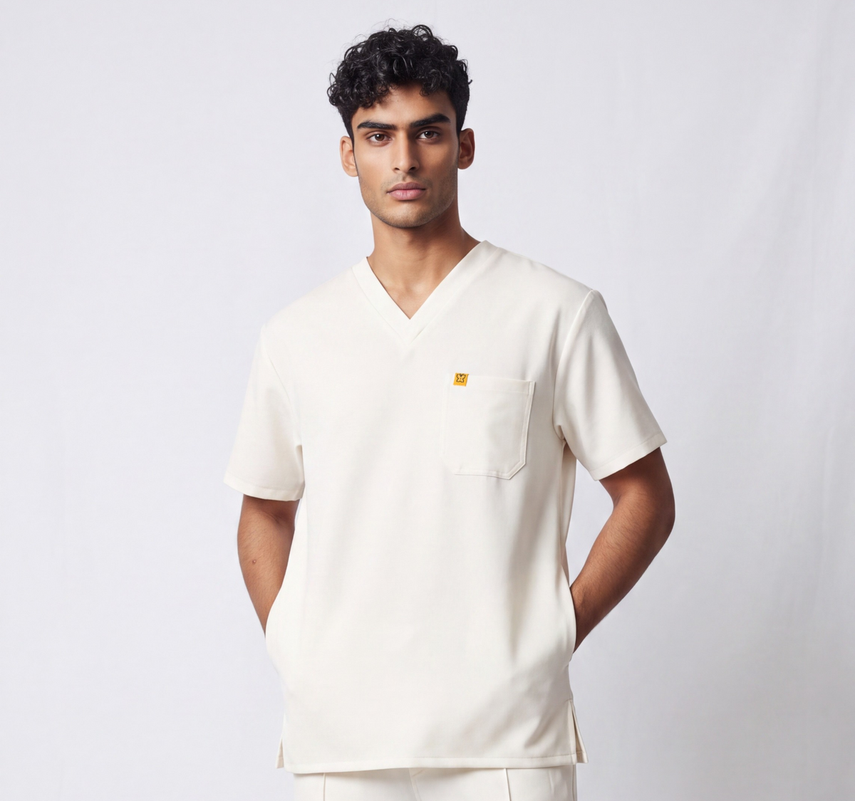 Pyjama de Bloc Homme 'Omni-Stretch'- Blanc Cassé