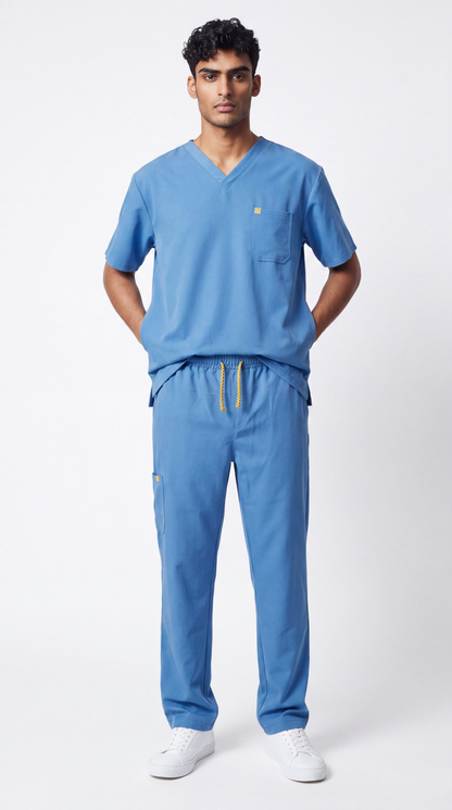 Pyjama de Bloc Homme 'Bi-Stretch'- Bleu Azur