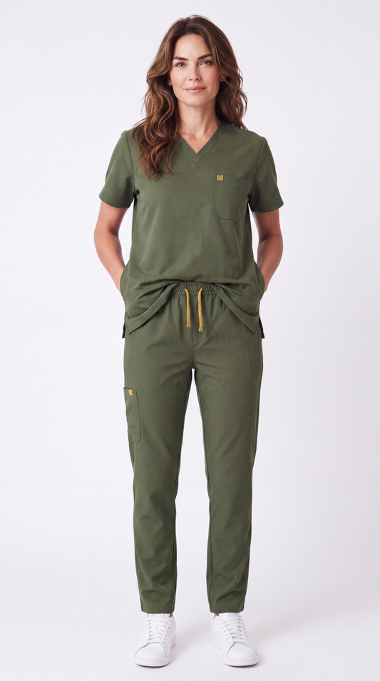 Pyjama de Bloc Femme 'Bi-Stretch'- Vert Kaki