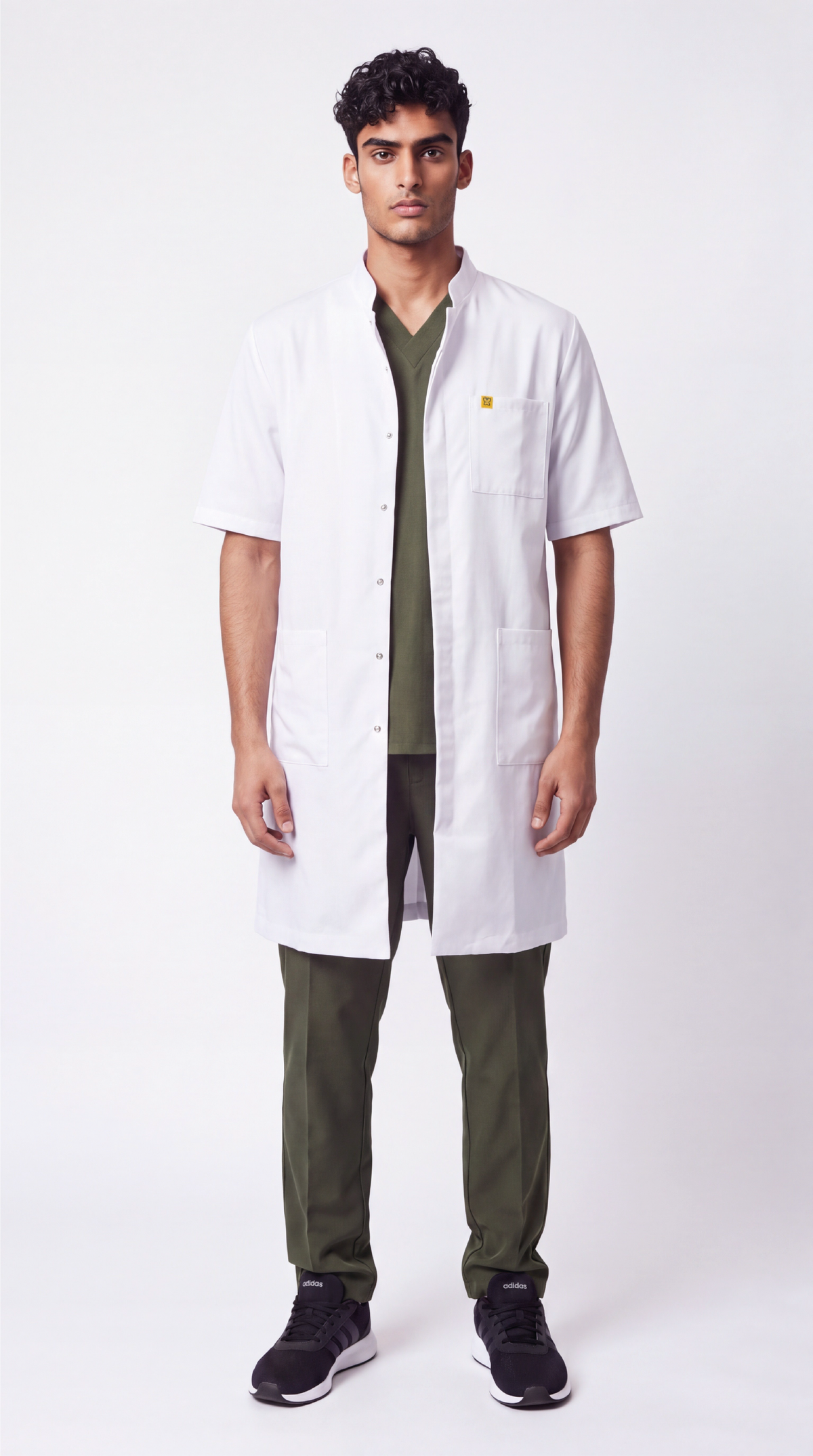 Blouse Col Officier Homme 'Soft-Tech' - Manches Courtes