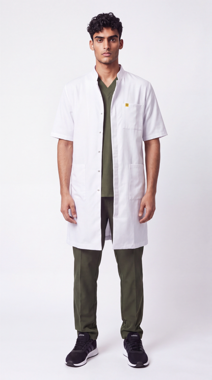 Blouse Col Officier Homme 'Soft-Tech' - Manches Courtes