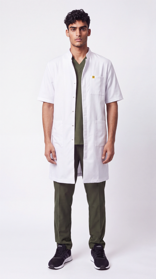 Blouse Col Officier Homme 'Soft-Tech' - Manches Courtes