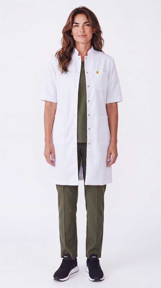 Blouse Col Officier Femme 'Soft-Tech' - Manches Courtes